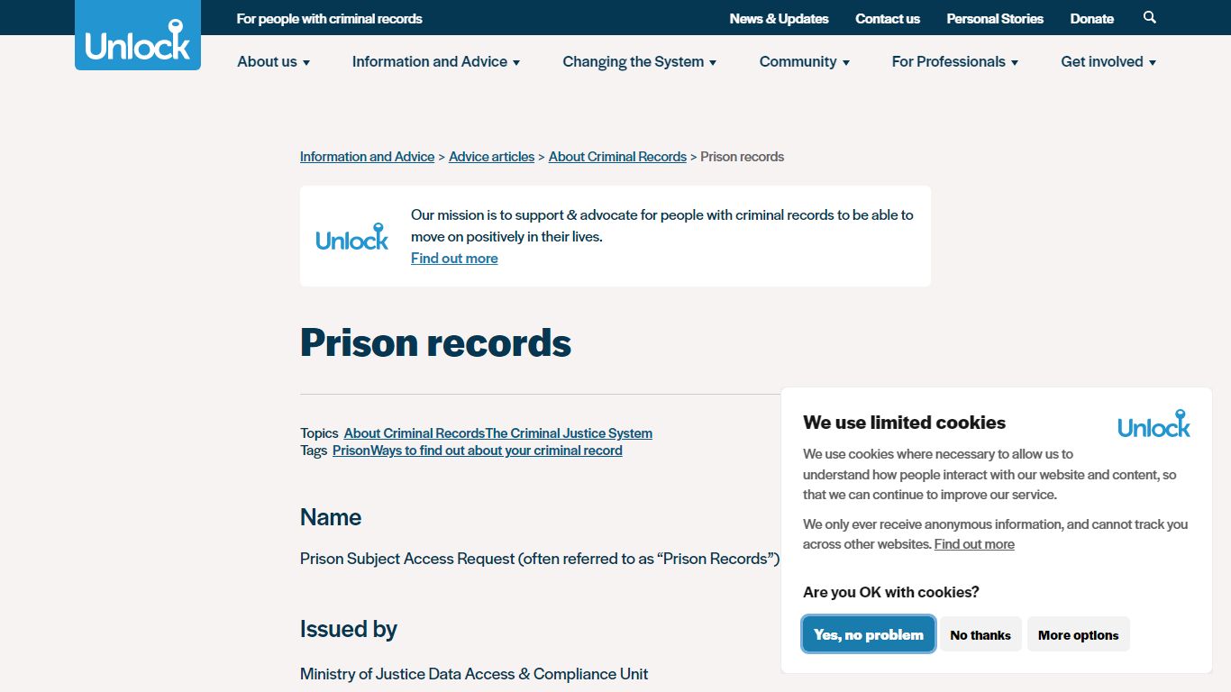 Prison records - Unlock